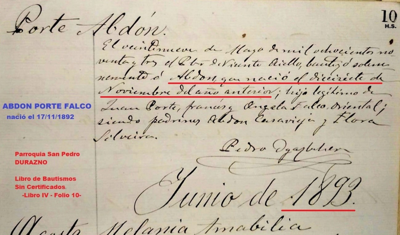 Genealogía de Abdón Porte